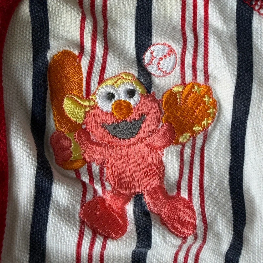 1994 Sesame Street Elmo Baseball Outfit‎ Baby Onesie Hat Pants Vintage